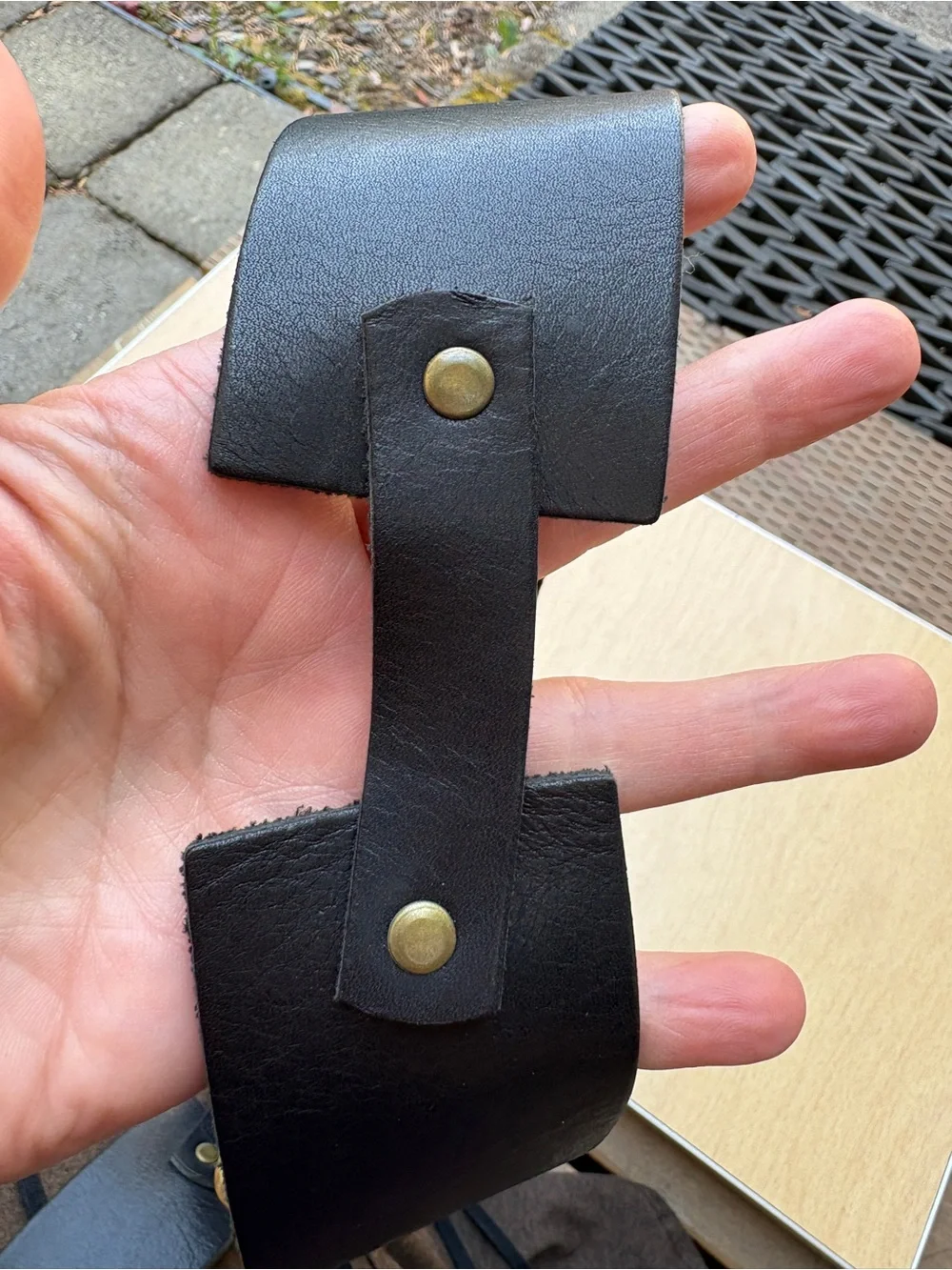 N/A black leather